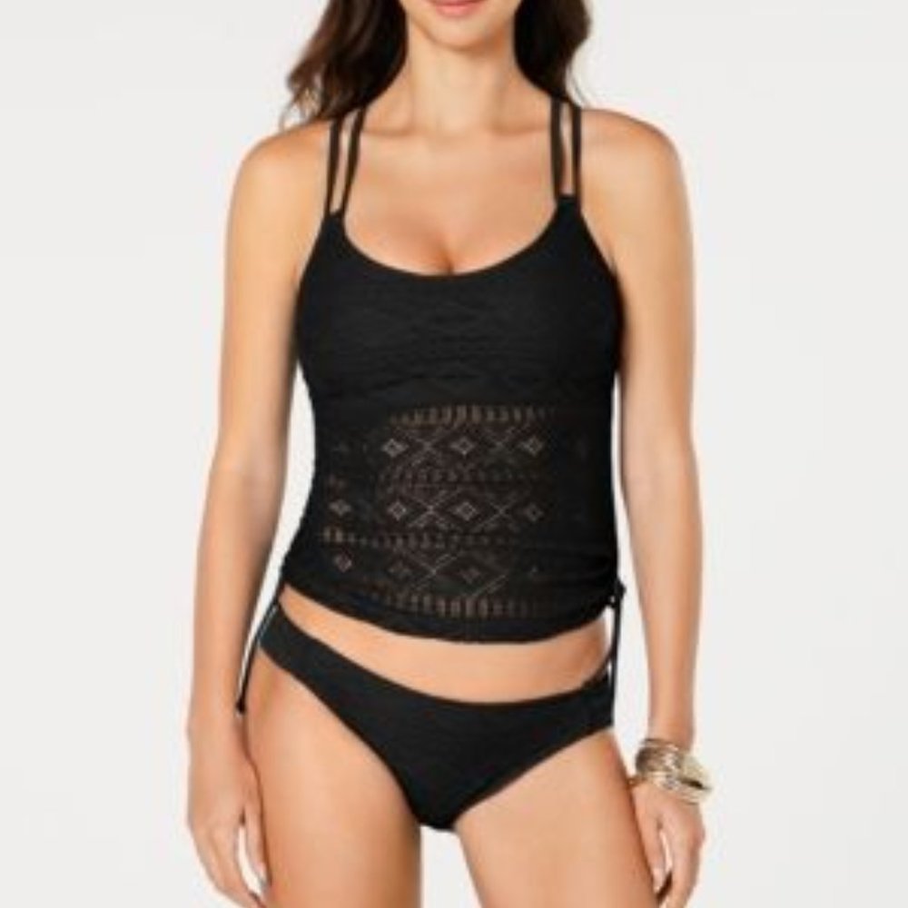 Hula Honey Juniors' Diamond Crochet Tankini Top